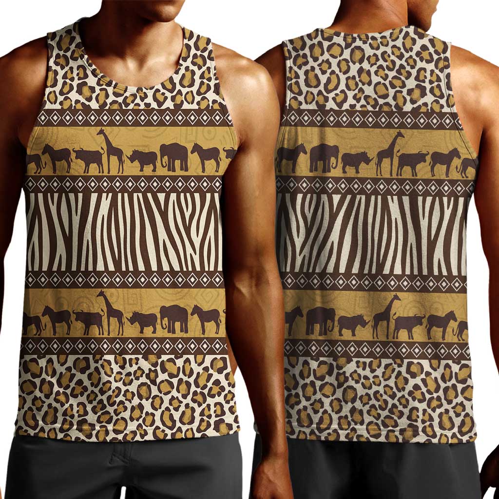 Leopards and Zebra Skins Men Tank Top Mix African Pattern LT15