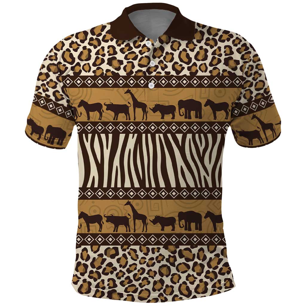 Animal Skin Mix African Pattern Polo Shirt LT15