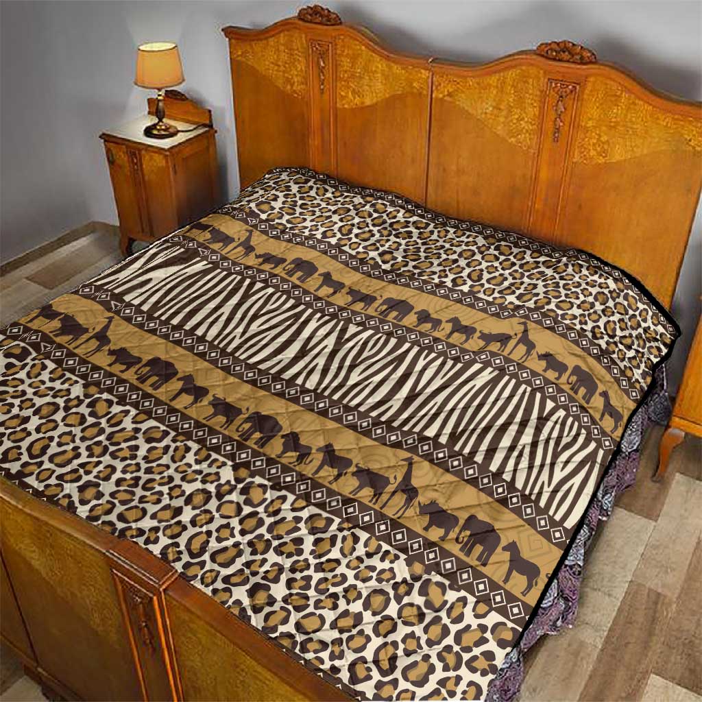 Leopards and Zebra Skins Quilt Mix African Pattern LT15
