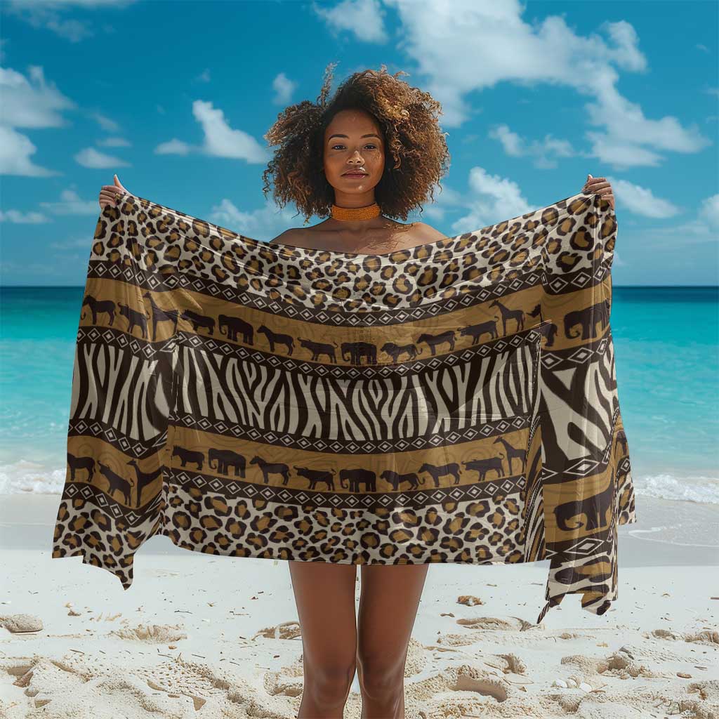 Leopards and Zebra Skins Sarong Mix African Pattern LT15