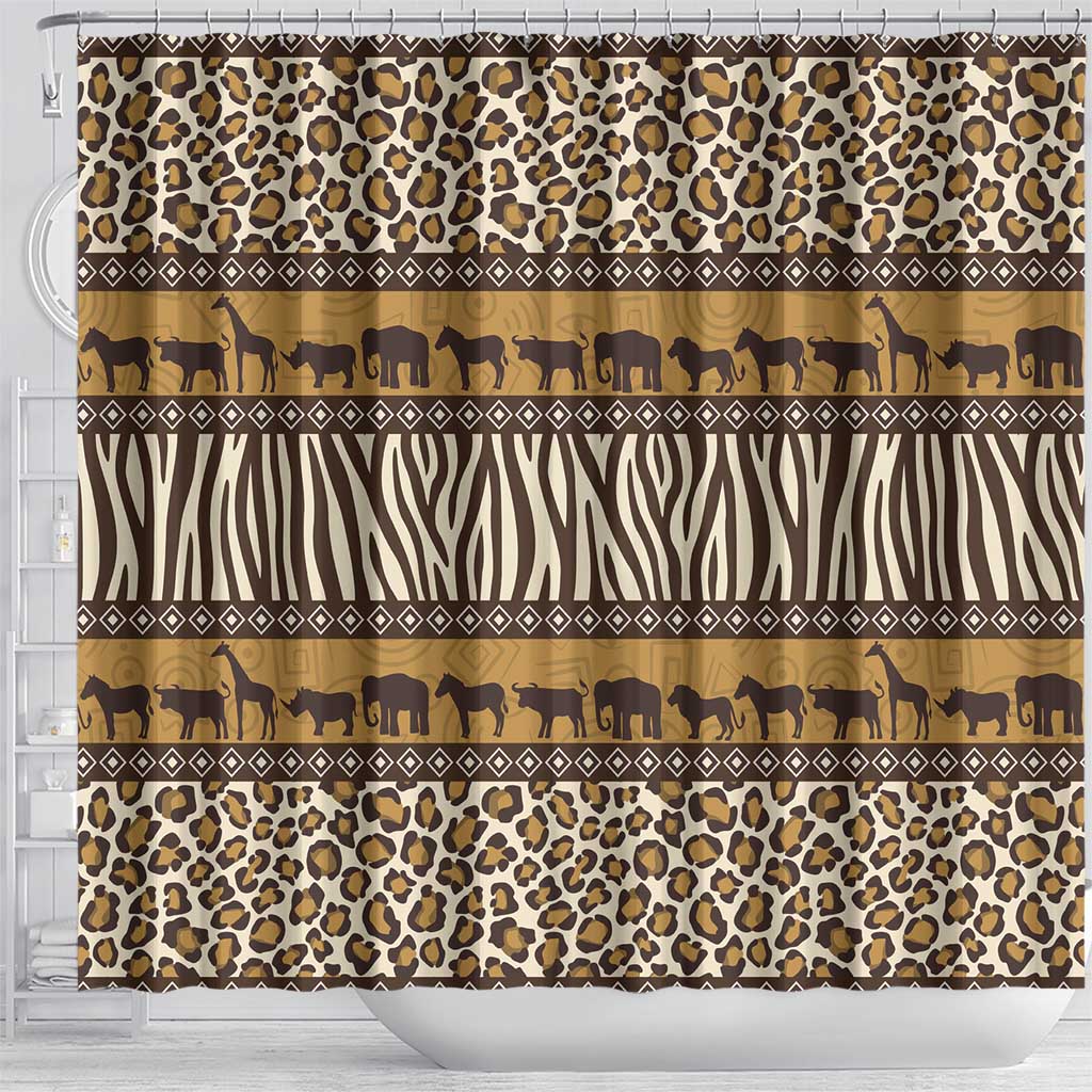 Animal Skin Mix African Pattern Shower Curtain LT15