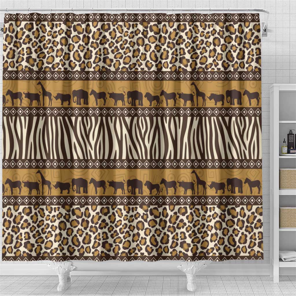 Animal Skin Mix African Pattern Shower Curtain LT15