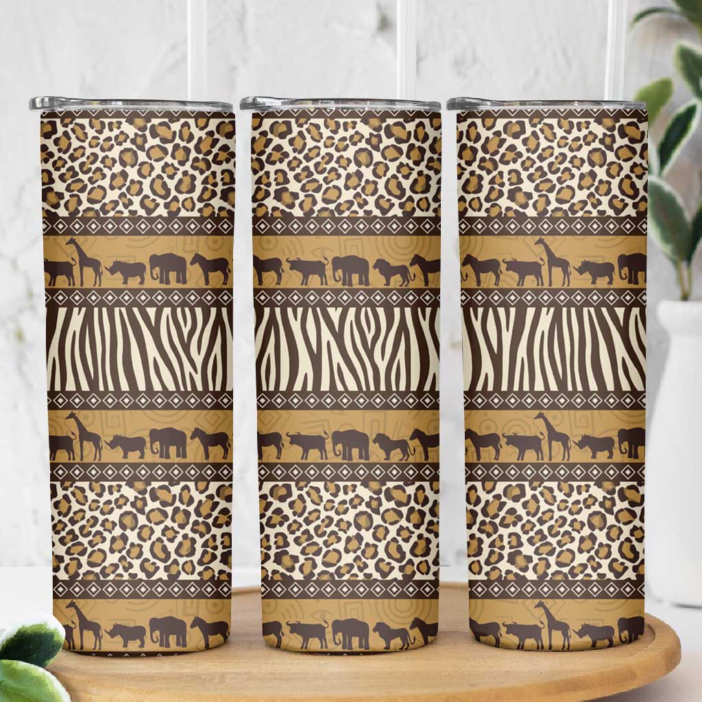 Leopards and Zebra Skins Skinny Tumbler Mix African Pattern LT15