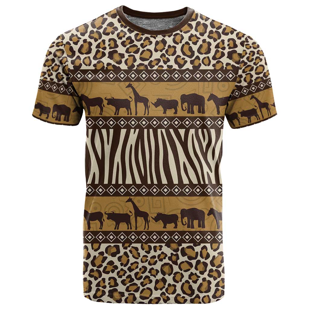 Leopards and Zebra Skins T shirt Mix African Pattern LT15