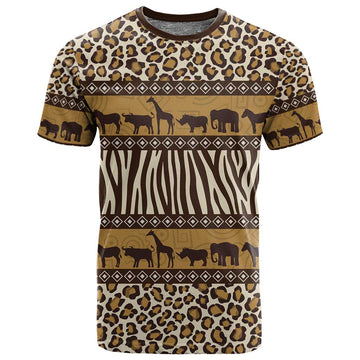 Leopards and Zebra Skins T shirt Mix African Pattern LT15