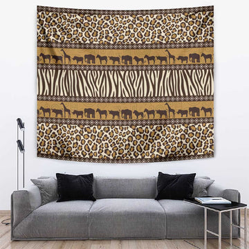 Leopards and Zebra Skins Tapestry Mix African Pattern LT15