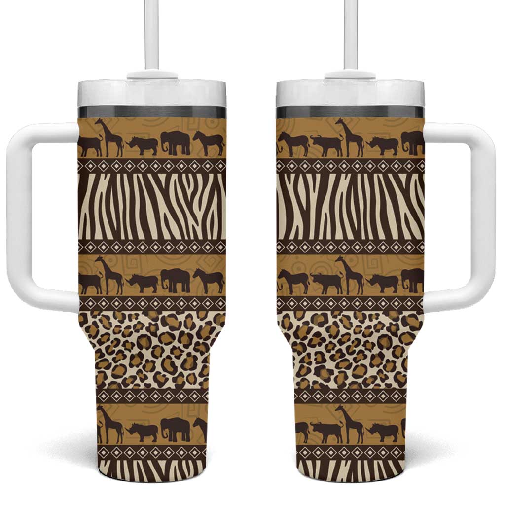 Leopards and Zebra Skins Tumbler With Handle Mix African Pattern LT15