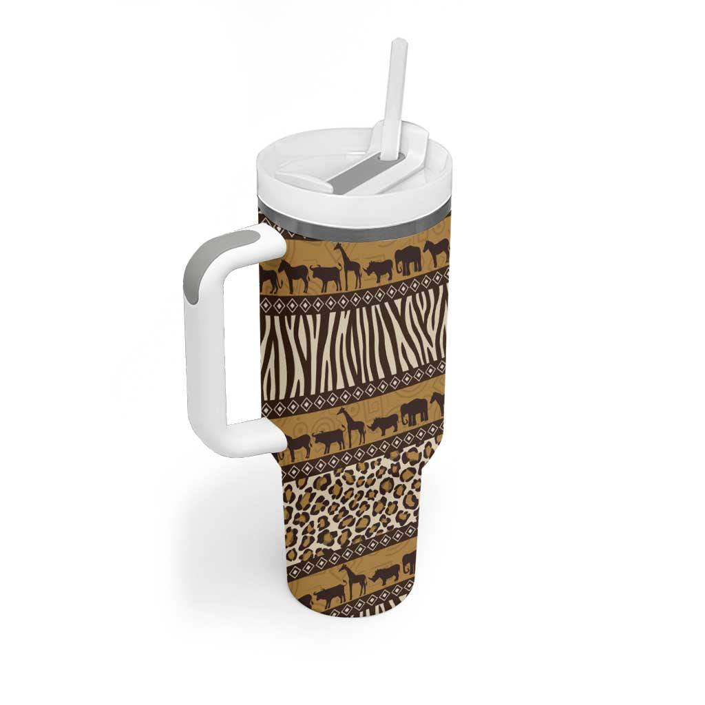 Leopards and Zebra Skins Tumbler With Handle Mix African Pattern LT15