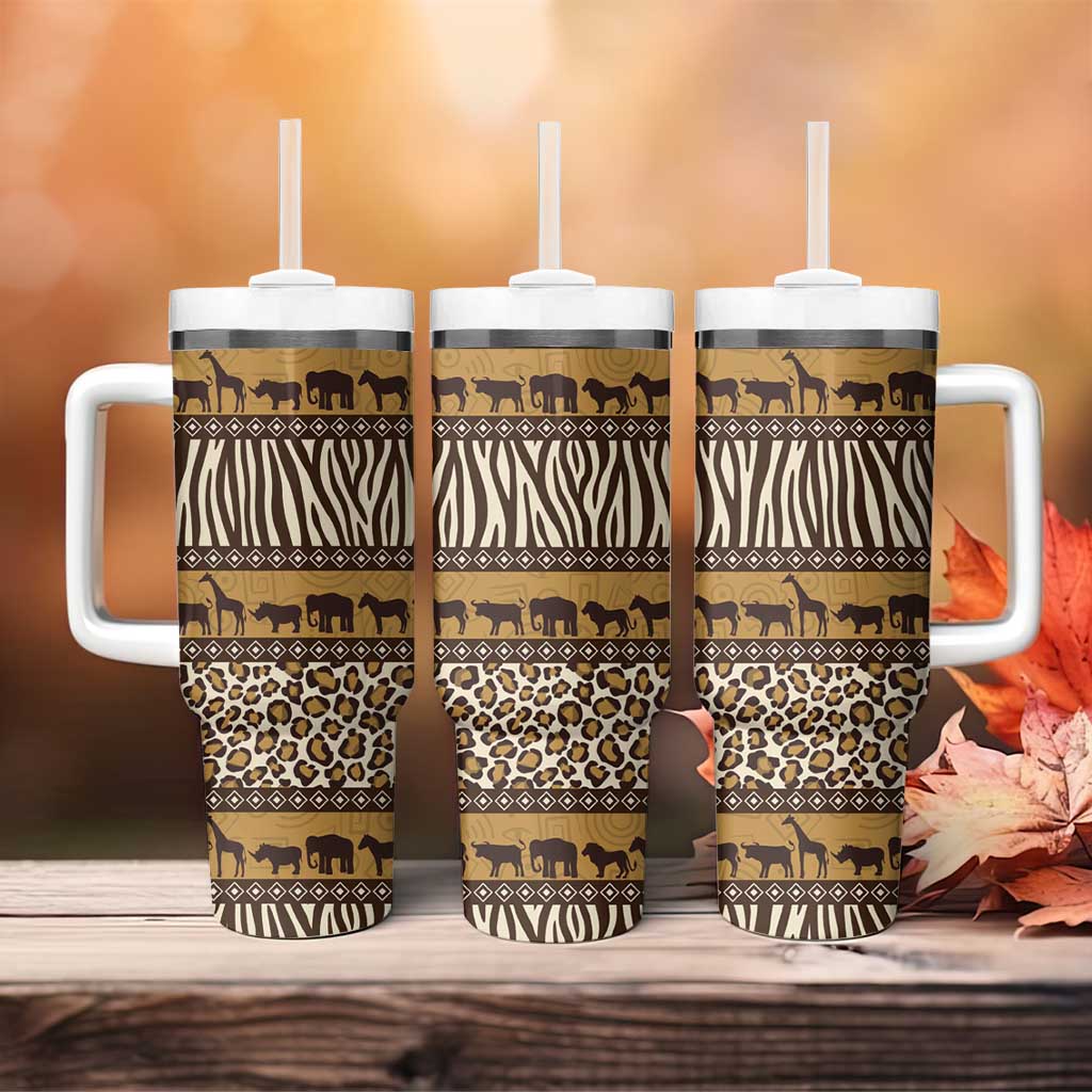 Leopards and Zebra Skins Tumbler With Handle Mix African Pattern LT15