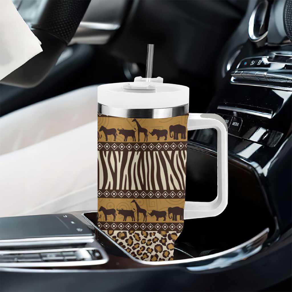 Leopards and Zebra Skins Tumbler With Handle Mix African Pattern LT15