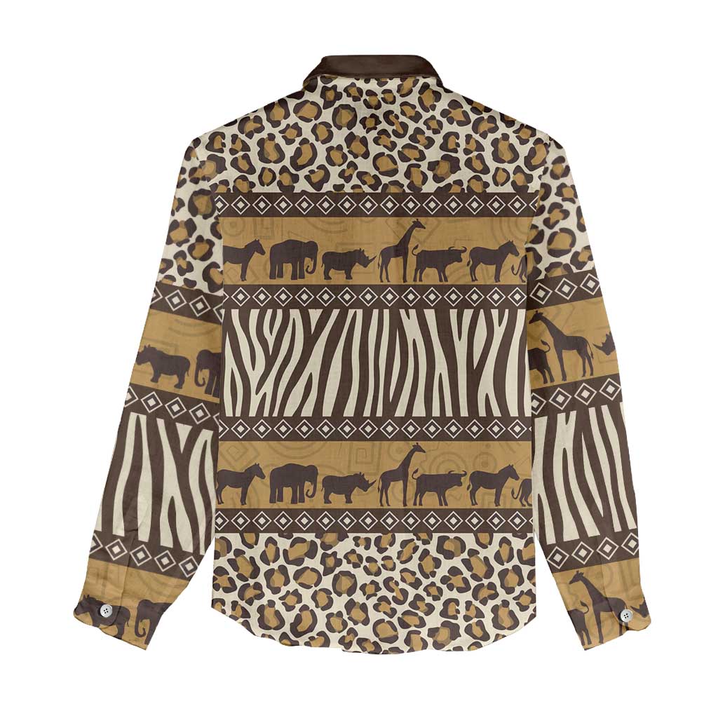 Leopards and Zebra Skins Women Casual Shirt Mix African Pattern LT15