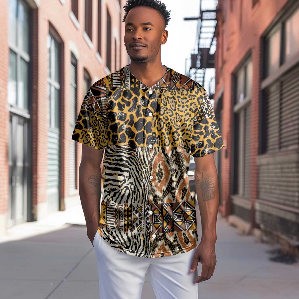 Wild Animal Skins Baseball Jersey African Tribal Pattern LT15