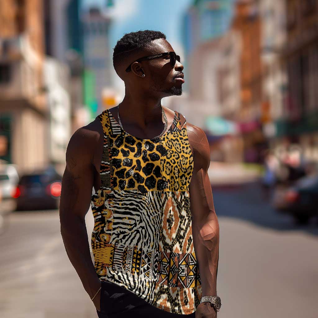 Wild Animal Skins Men Tank Top African Tribal Pattern LT15