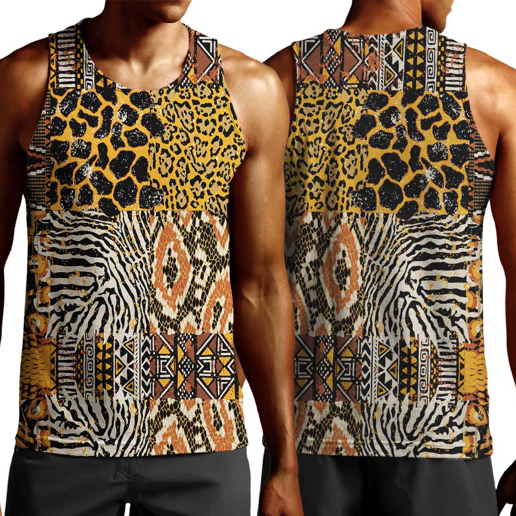 Wild Animal Skins Men Tank Top African Tribal Pattern LT15