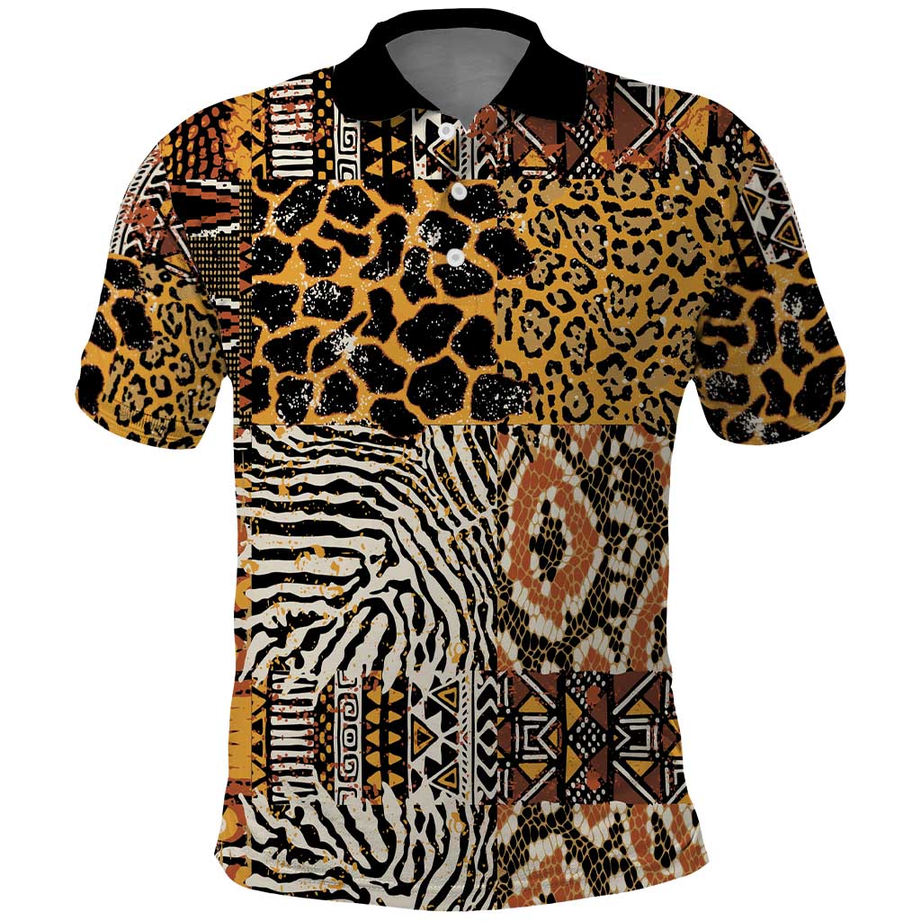 African Tribal Pattern With Wild Animal Skins Polo Shirt LT15