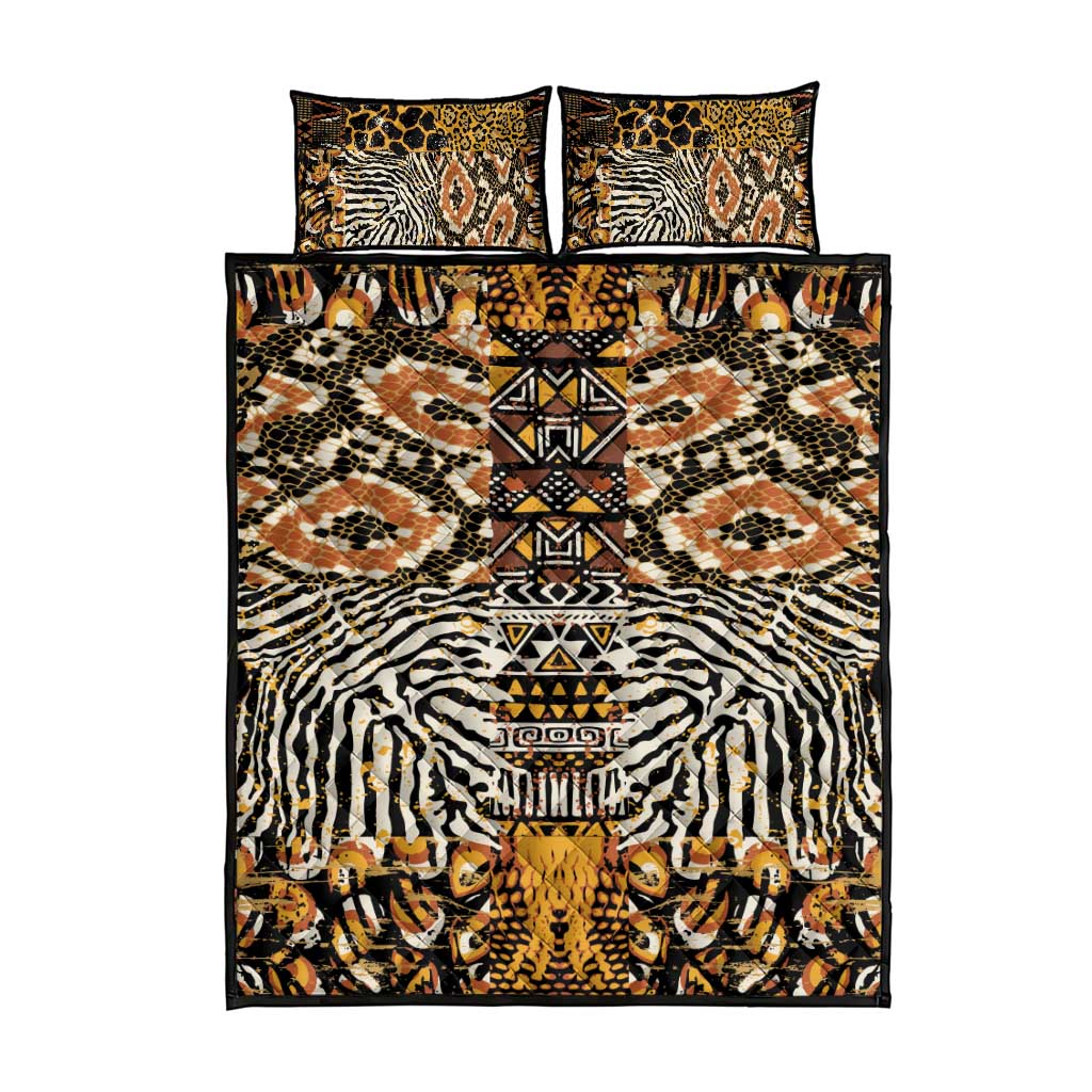 Wild Animal Skins Quilt Bed Set African Tribal Pattern LT15