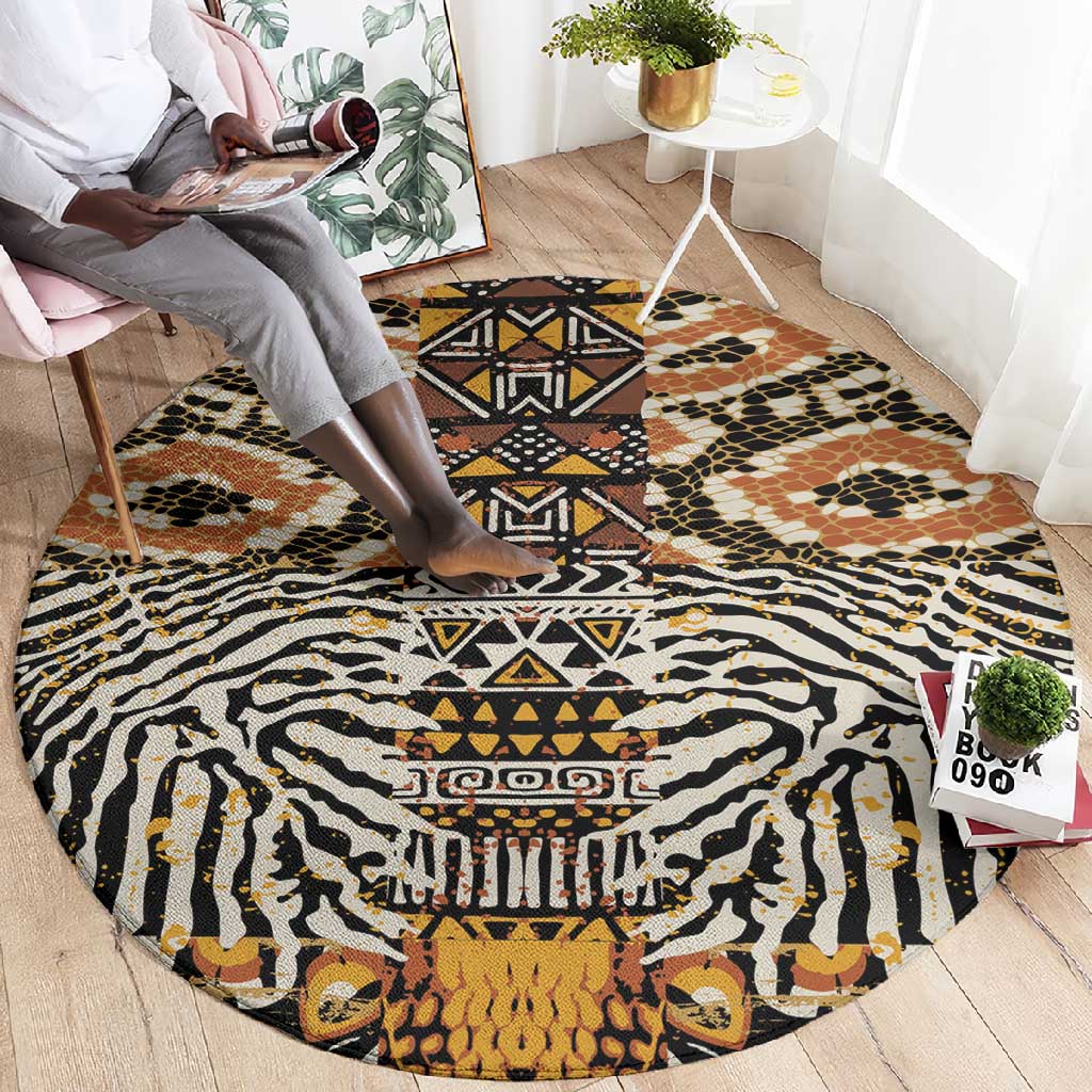 Wild Animal Skins Round Carpet African Tribal Pattern LT15