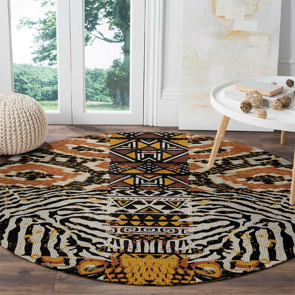 Wild Animal Skins Round Carpet African Tribal Pattern LT15