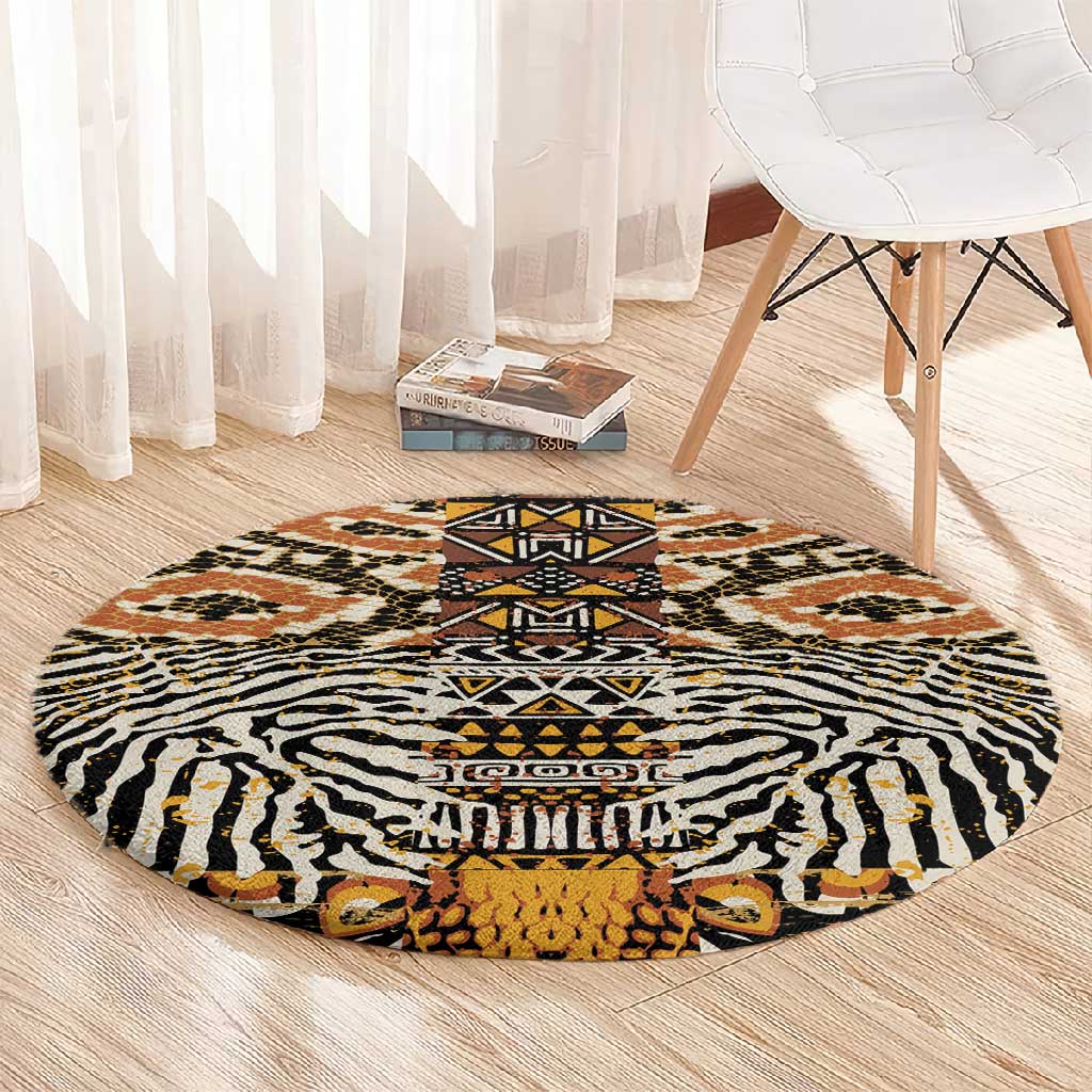 Wild Animal Skins Round Carpet African Tribal Pattern LT15