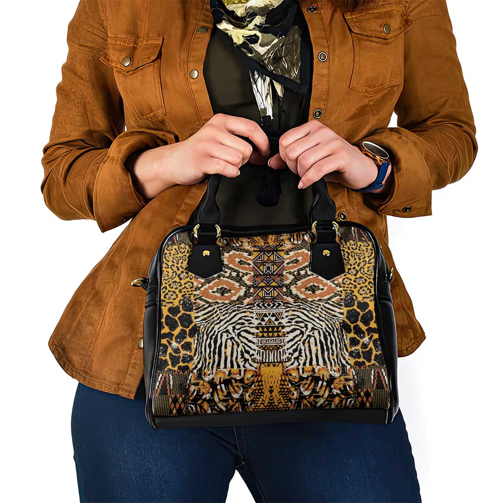 African Tribal Pattern With Wild Animal Skins Shoulder Handbag LT15