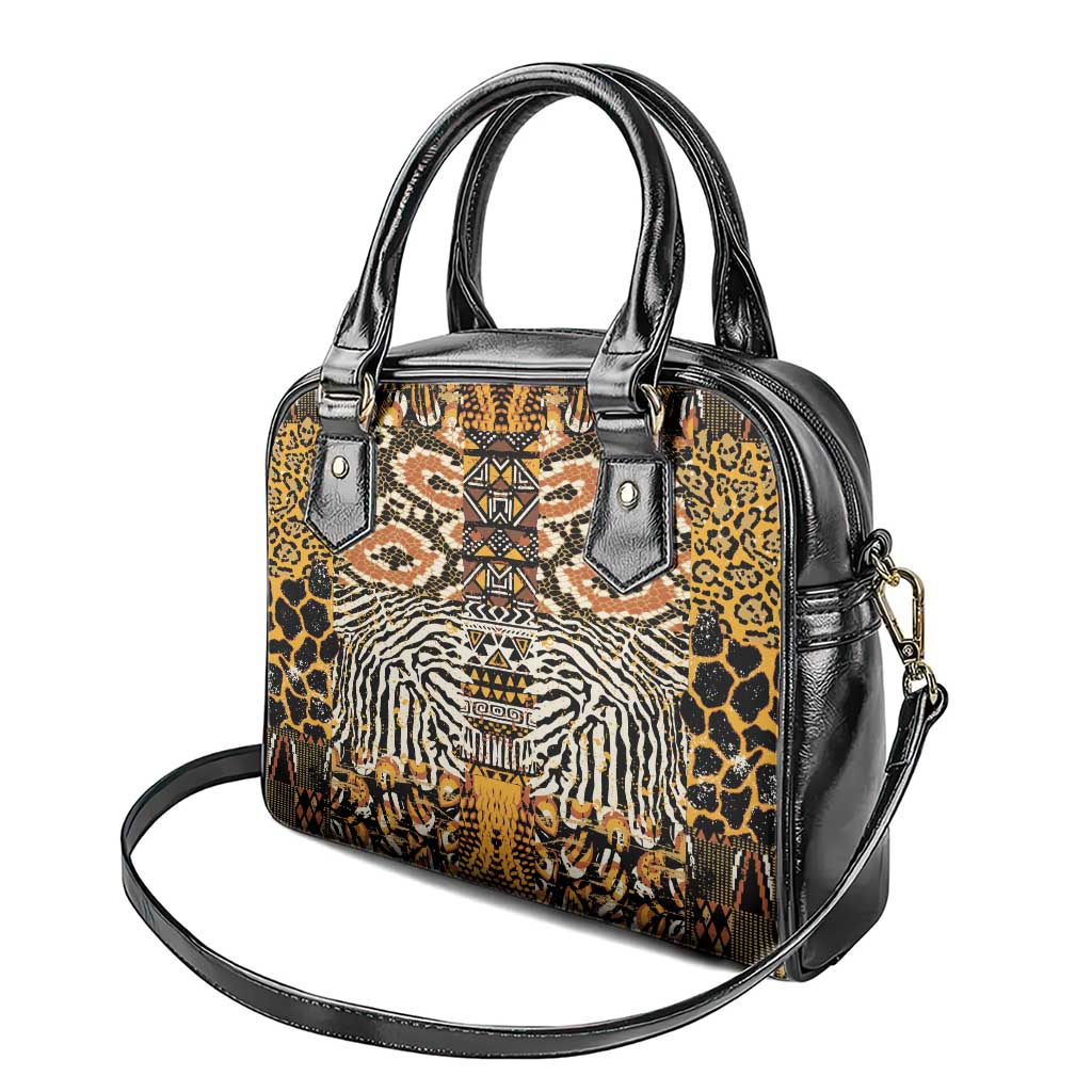 African Tribal Pattern With Wild Animal Skins Shoulder Handbag LT15