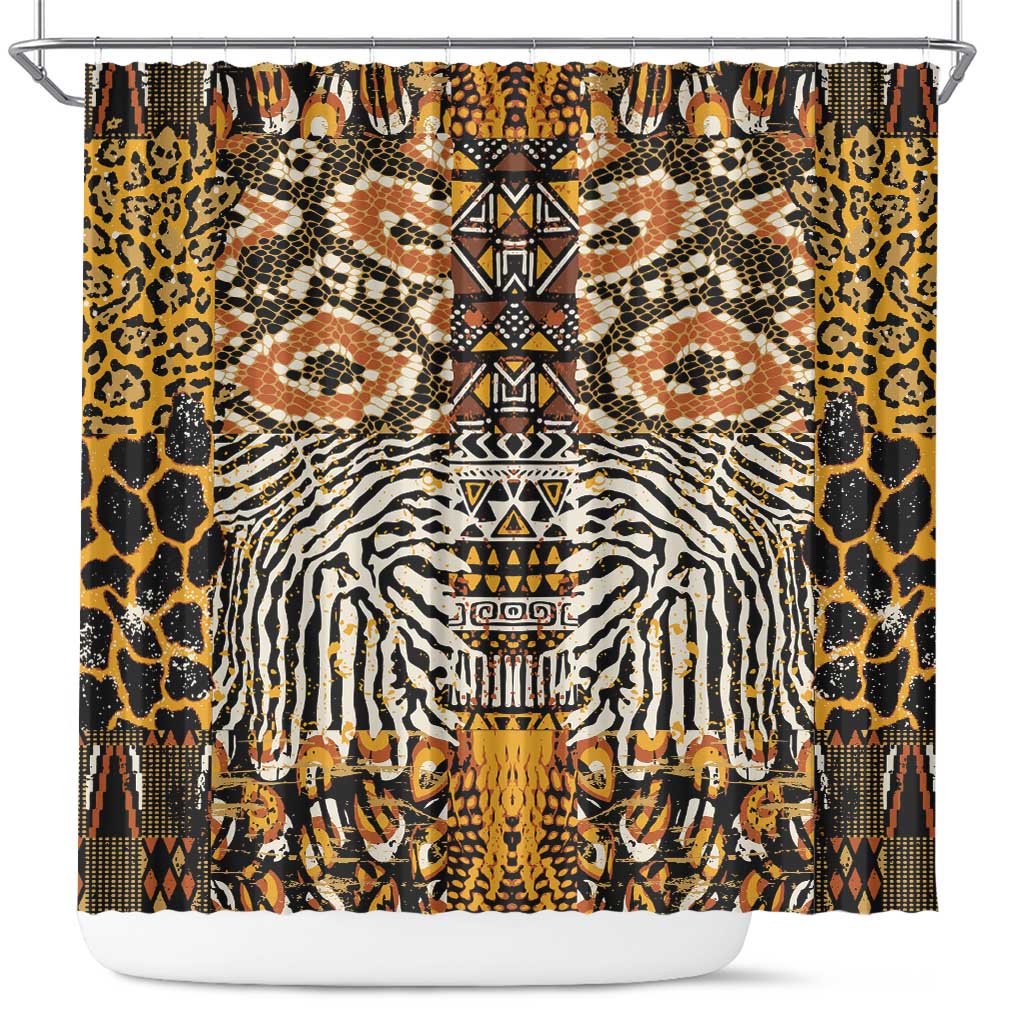 African Tribal Pattern With Wild Animal Skins Shower Curtain LT15