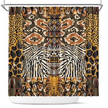 African Tribal Pattern With Wild Animal Skins Shower Curtain LT15