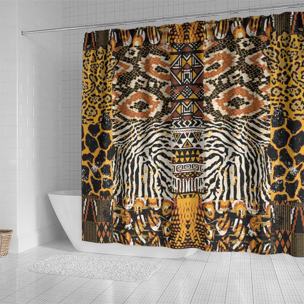 African Tribal Pattern With Wild Animal Skins Shower Curtain LT15