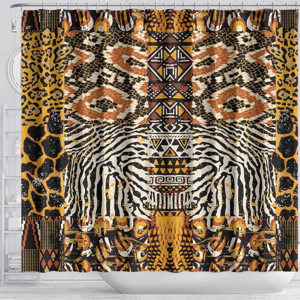 African Tribal Pattern With Wild Animal Skins Shower Curtain LT15