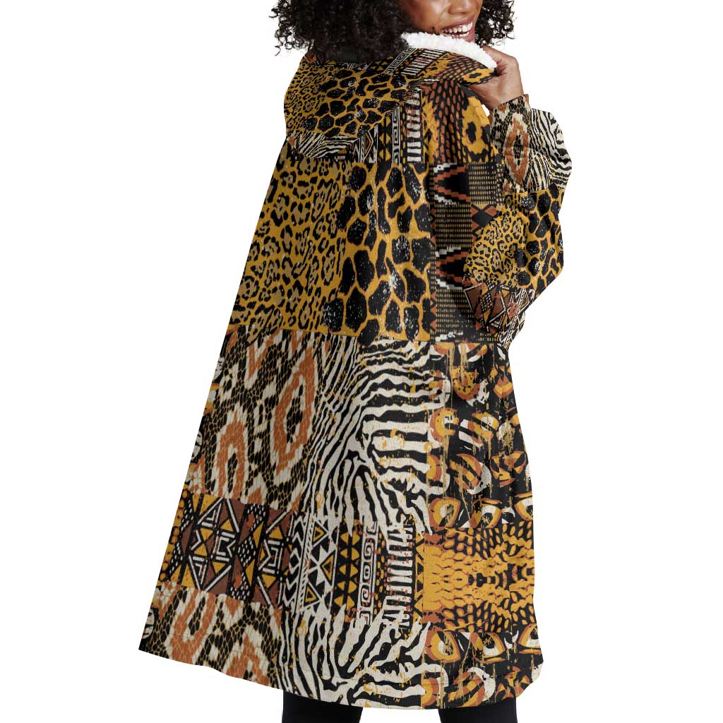 Wild Animal Skins Wearable Blanket Hoodie African Tribal Pattern LT15