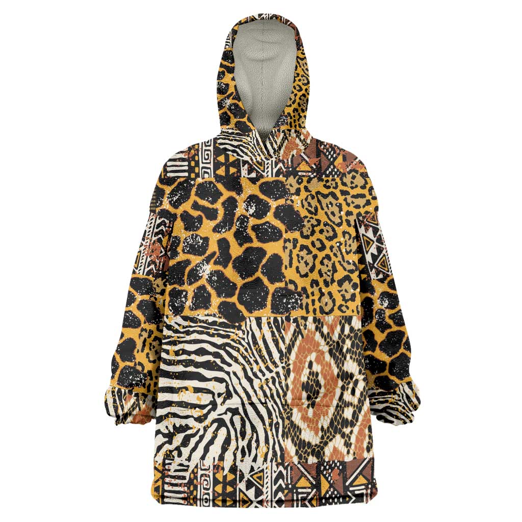 Wild Animal Skins Wearable Blanket Hoodie African Tribal Pattern LT15
