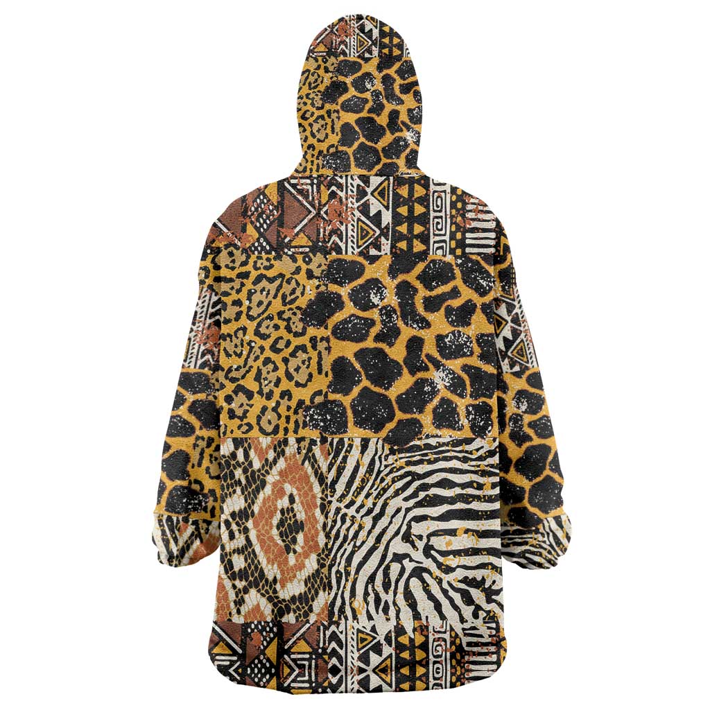 Wild Animal Skins Wearable Blanket Hoodie African Tribal Pattern LT15