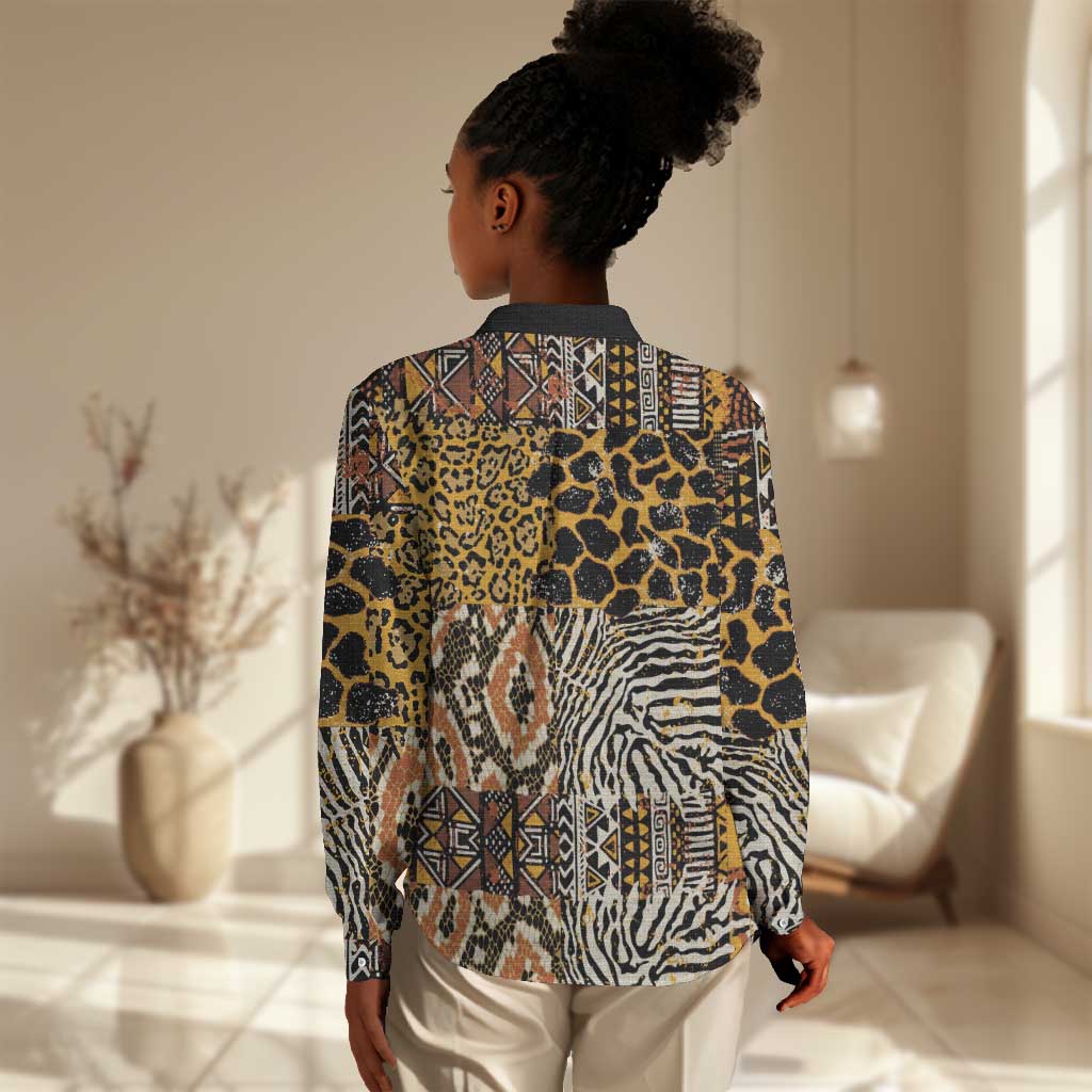Wild Animal Skins Women Casual Shirt African Tribal Pattern LT15