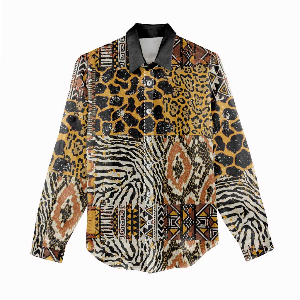 Wild Animal Skins Women Casual Shirt African Tribal Pattern LT15