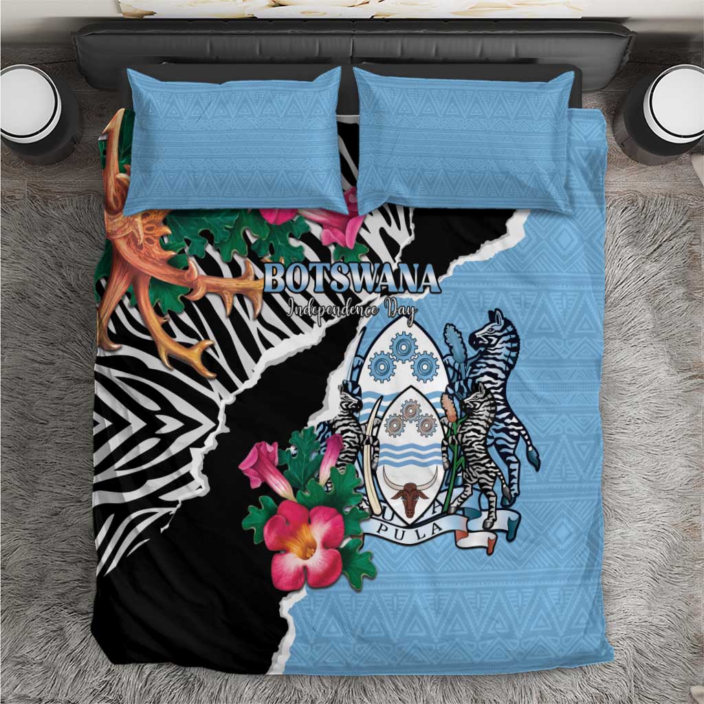 Botswana Independence Day Bedding Set Kalahari Devils Claw Zebra With Arican Pattern LT15