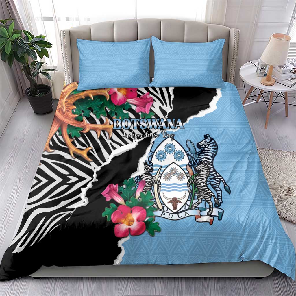 Botswana Independence Day Bedding Set Kalahari Devils Claw Zebra With Arican Pattern LT15