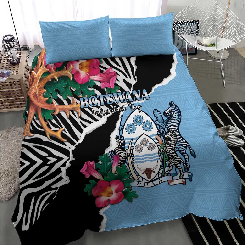 Botswana Independence Day Bedding Set Kalahari Devils Claw Zebra With Arican Pattern LT15