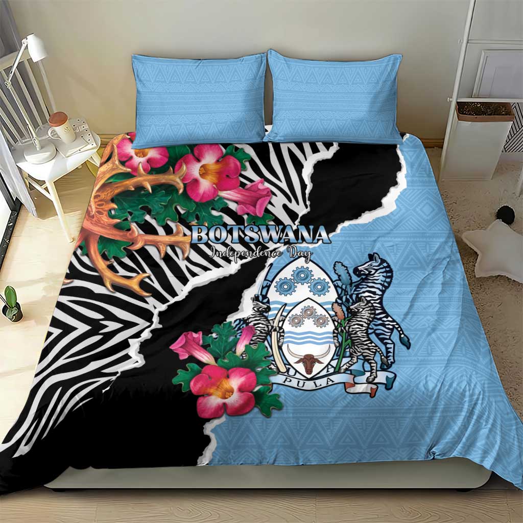 Botswana Independence Day Bedding Set Kalahari Devils Claw Zebra With Arican Pattern LT15