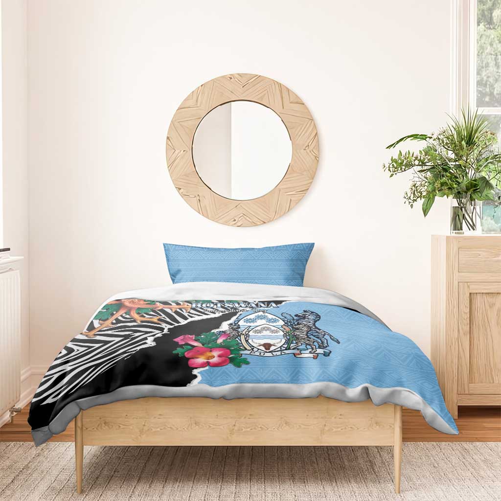 Botswana Independence Day Bedding Set Kalahari Devils Claw Zebra With Arican Pattern LT15