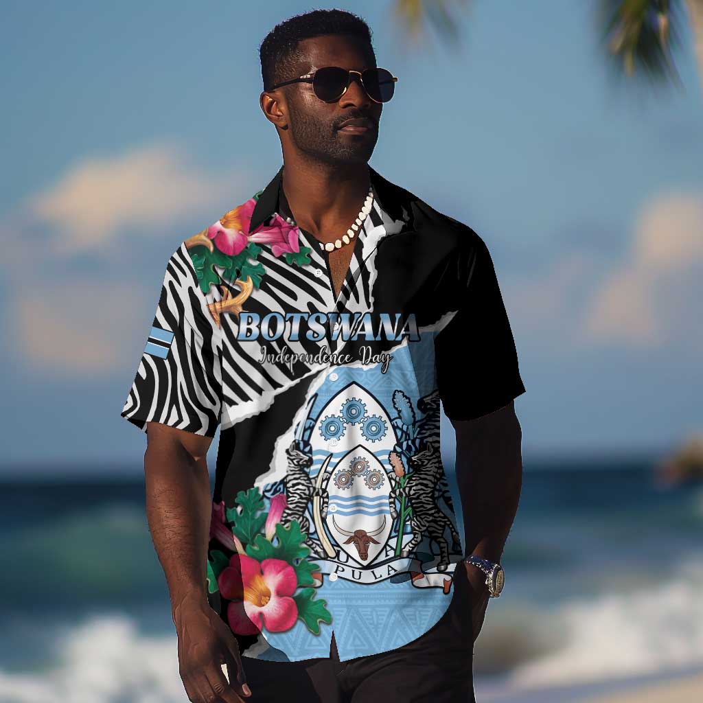 Personalized Botswana Independence Day Hawaiian Shirt Kalahari Devils Claw Zebra With Arican Pattern LT15