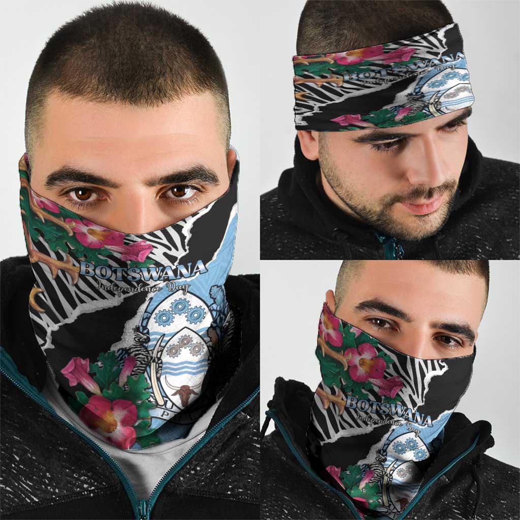 Botswana Independence Day Neck Gaiter Coat Of Arms Devils Claw LT15