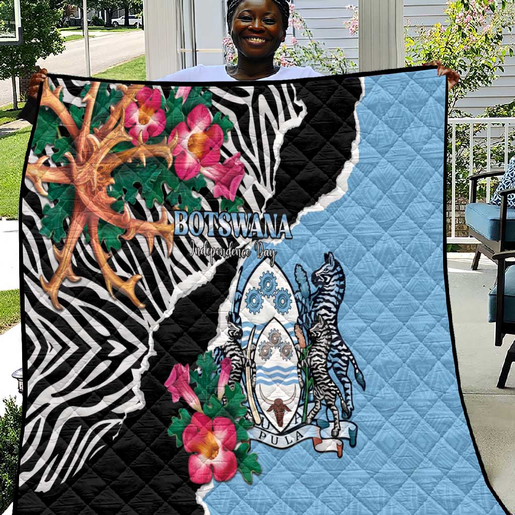 Botswana Independence Day Quilt Kalahari Devils Claw Zebra With Arican Pattern LT15