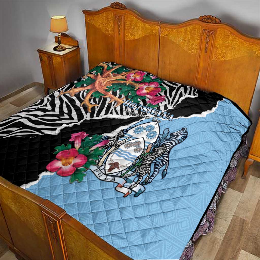 Botswana Independence Day Quilt Kalahari Devils Claw Zebra With Arican Pattern LT15