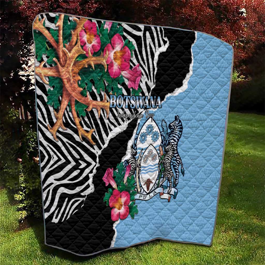 Botswana Independence Day Quilt Kalahari Devils Claw Zebra With Arican Pattern LT15