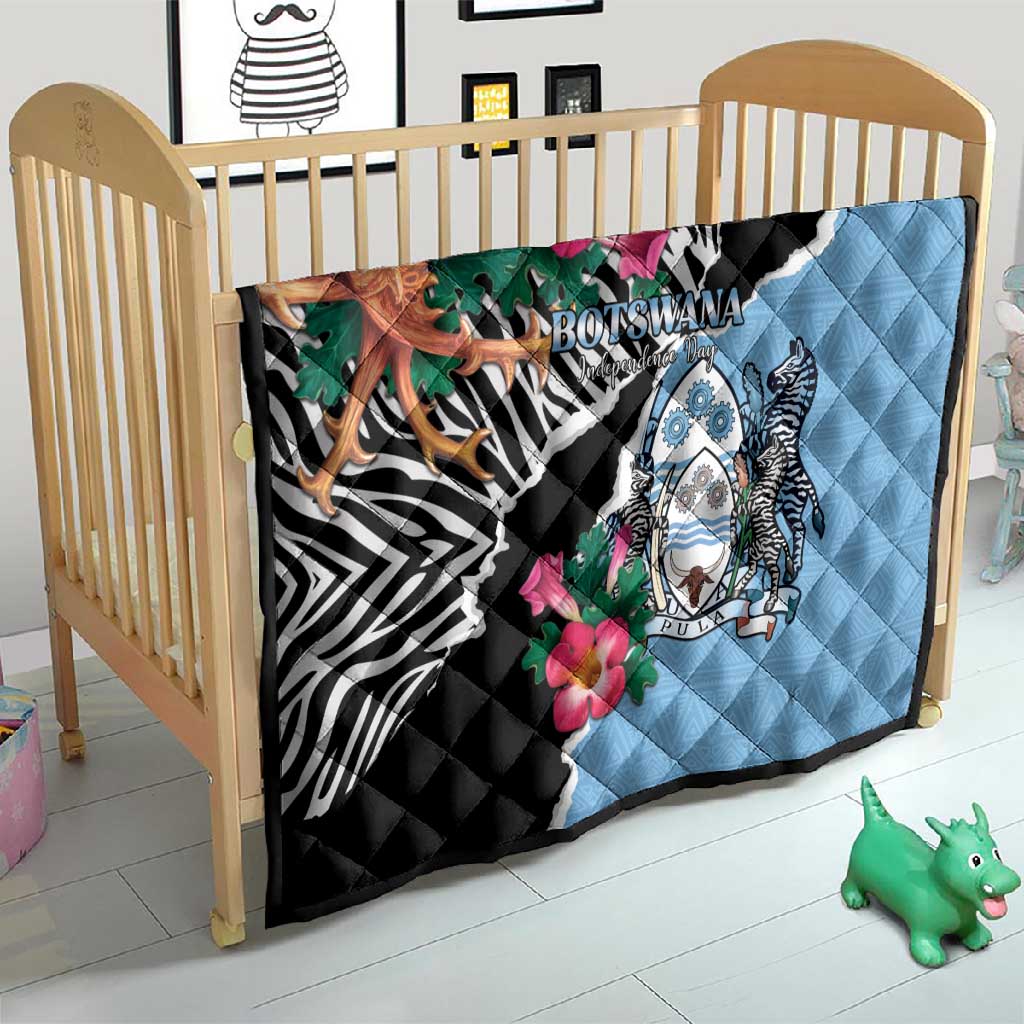 Botswana Independence Day Quilt Kalahari Devils Claw Zebra With Arican Pattern LT15