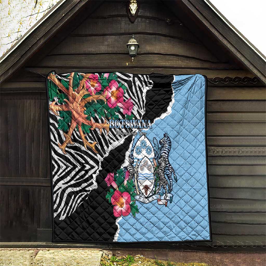 Botswana Independence Day Quilt Kalahari Devils Claw Zebra With Arican Pattern LT15