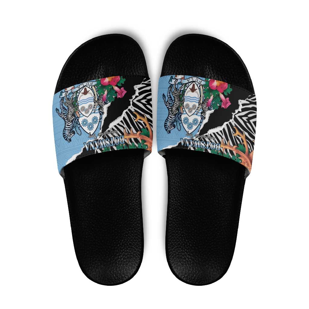 Botswana Independence Day Slide Sandals Coat Of Arms Devils Claw LT15