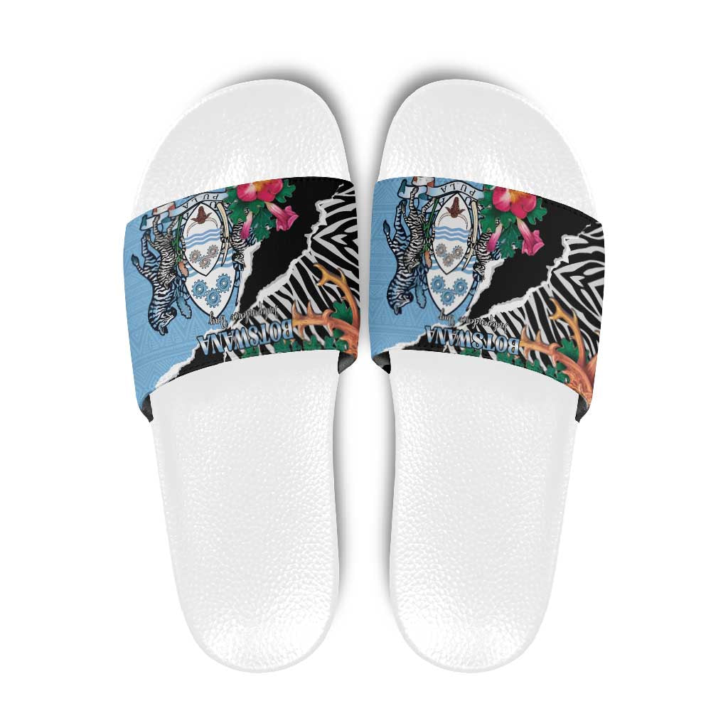 Botswana Independence Day Slide Sandals Coat Of Arms Devils Claw LT15