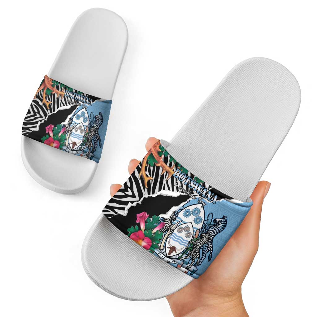 Botswana Independence Day Slide Sandals Coat Of Arms Devils Claw LT15