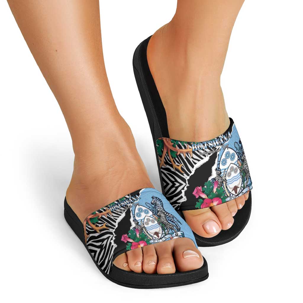 Botswana Independence Day Slide Sandals Coat Of Arms Devils Claw LT15